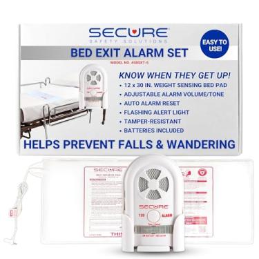 Imagem de Conjunto de alarme de saída de cama seguro 45BSET-5 para gerenciamento de queda e prevenção de vagas, alerta de paciente cuidador com volume e tom ajustáveis - Pilhas incluídas