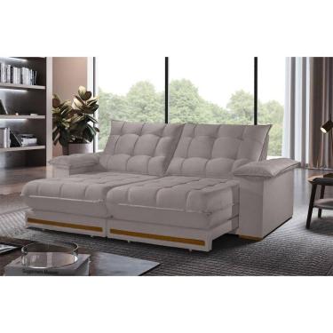 Imagem de Sofá Retrátil Barcelona 2,10m 3 Lugares Molas Ensacadas Txr Bege