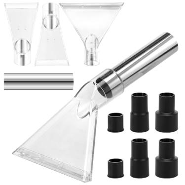 Imagem de 2 peças de acessório de extração a vácuo, ferramenta de fixação de extrator a vácuo reutilizável, kit de bocal de extração a vácuo universal para limpeza de carpetes, carros, estofados