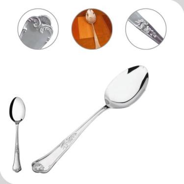 Imagem de Colher de Arroz Inox Cozinha Classique Cabo Detalhado Hercules 25cm
