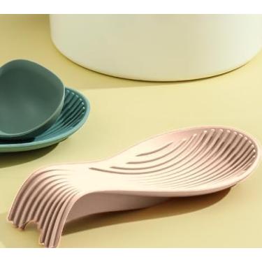 Imagem de Descanso de colher de silicone para balcão de cozinha, suporte antiderrapante para espátulas, colheres de sopa, suporte de colher resistente ao calor
