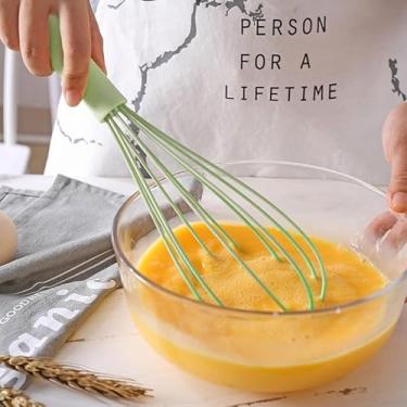 Imagem de Batedor manual de ovos para cozinha doméstica 30,5 cm, verde