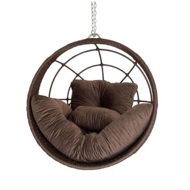 Imagem de Cadeira de Balanço Suspenso Poltrona Ninho de Aluminio Pedra Ferro (Pedra Ferro com Marron)