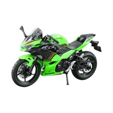Imagem de Miniatura De Motocicleta Kawasaki Ninja 400 Em Escala 1/12 Com Luz E S