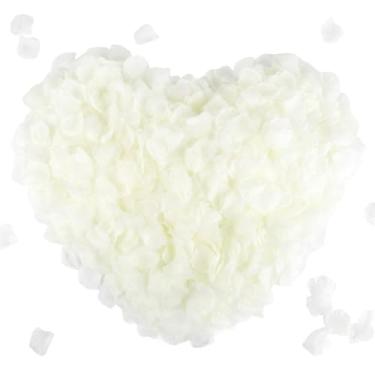 Imagem de 1000 pétalas artificiais de seda vermelho-escuro para decoração de flores românticas à noite de casamento