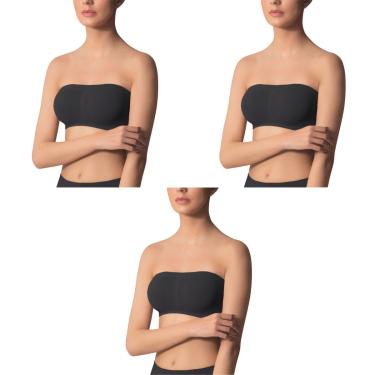 Imagem de Kit 3 Sutiãs Faixa Selene Sem Costura Feminino