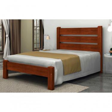 Imagem de Cama Queen Size Maiorca De Madeira Maciça Angelim Pedra/tauari - Cor Mel