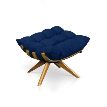 Imagem de Puff Giratório Costela Suede Azul Marinho Ma25