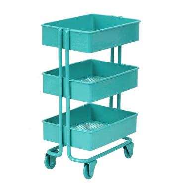 Imagem de Carrinho de armazenamento de metal para móveis de casa de bonecas em miniatura em escala 1:12