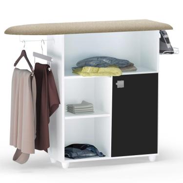 Imagem de Tabua De Passar Roupa Mariana Com Balcao Branco Preto Reajl Moveis Branco Preto