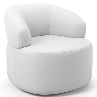 Imagem de Poltrona Giratória Orgânica Para Sala De Estar Living Helena L02 Facto Branco - Lyam Decor