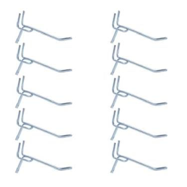 Imagem de Kit 100 Ganchos 15cm Chapa Perfurada Eucatex Zincado