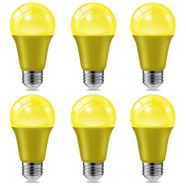 Imagem de Lâmpada Haraqi 9W E26 LED amarela 120V, pacote com 6