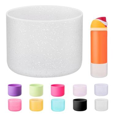 Imagem de Bluwing Bota de silicone para garrafa de água Owala 680 g, parte inferior de manga protetora antiderrapante para garrafa de água isolada Owala 680 g FreeSip/Twist/Flip (Glitter White)