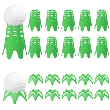 Imagem de 20 peças de camisetas de golfe, camisetas de simulador de golfe de plástico para treinamento, tapete de golfe para atletas amantes de esportes em casa (10 de altura e 10 pequenos, verdes)