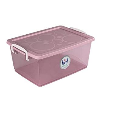 Imagem de Organizador Plástico com Travas e Tampa, Litragem de 650ml, Cor Rosé, Linha Bel, Ordene.
