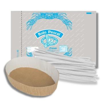 Imagem de Kit 100 Un Forma 100g Saco Plástico Colomba Pascal Fecho Confeitaria -