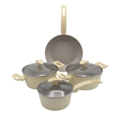 Imagem de Jogo de Panela 4 Peças A5 Parma com Indução, Bege