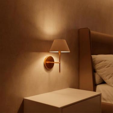 Imagem de Arandela de Parede Clássica Interna Rose Gold Com Cúpula bege Ref 16 Decoração Casa e Sala, Escritório, Banheiro, Quarto e Cabeceira