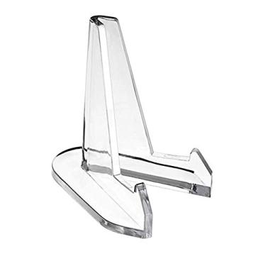 Imagem de Zerodis Expositor de Cartão para Casa Jardinagem Bens Domésticos Outros Utensílios Mini Cavalete para Exibir Pequenos Itens Colecionáveis ​​com 55 Mm de Altura Expositor de Cartão Doméstico Acrílico Transparente (Branco)