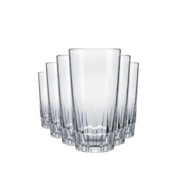 Imagem de Jogo de Copos Nadir Vegas Long Drink de Vidro Liso com 6 Peças 300ml, 
