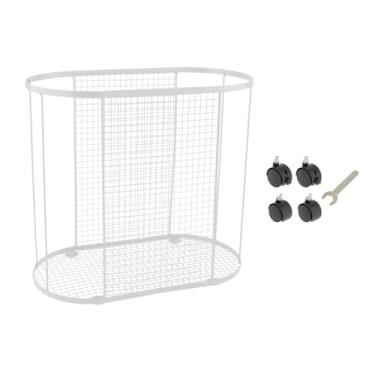 Imagem de MotiveTech Carrinho de Armazenamento para Tapete de Ioga, Organizador com Rodas, Cesto de Armazenamento para Equipamentos de Ginástica com Kettlebells E Faixas D, Branco