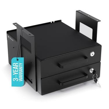 Imagem de Gaveta sob a mesa com suportes e trava - 2 gavetas