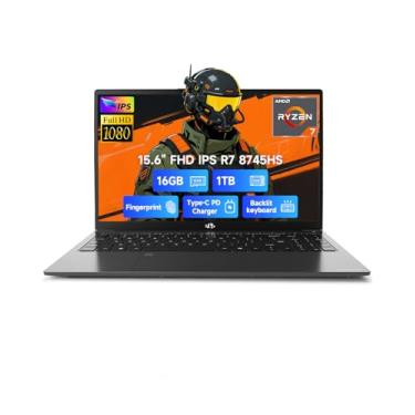 Imagem de NIMO 15.6" IPS FHD-Gaming-Laptop, Ryzen 7 8745HS 16GB DDR5 RAM 1TB SSD (8C/16T, up to 4.9GHz) Radeon 780M Graphics Business Computer with 100W Type-C Backlit Keyboard, Fingerprint USB-C 4.0