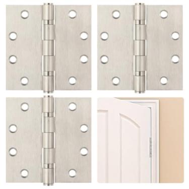 Imagem de Dobradiças resistentes de aço inoxidável 304 de 10 cm, 3 peças de dobradiças para móveis de rolamento de esferas, dobradiças de porta rotativas de 315°