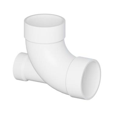 Imagem de SUPPLYGIANT Pacote com 15 4 polegadas x 4 polegadas x 2 polegadas PVC DWV 1/4 dobra 90° cotovelo com entrada de salto baixo – Hub x Hub xHub encaixe de encanamento para sistemas de drenagem, resíduos