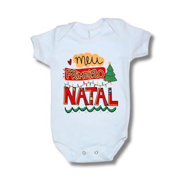 Imagem de Fantasia Body Bebê Meu Primeiro Natal Mesversário Festas (G(8 A 12 MESES))