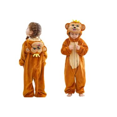 Imagem de Vervsolys Animal Onesie Costumes for Kids, Plush One-Piece Pajamas (Orange, 110)