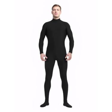 Imagem de ATHX Macaquinho de fantasia masculino e feminino Zentai, elastano, elástico, para festa de Halloween, macacão cosplay (preto, 2GG)