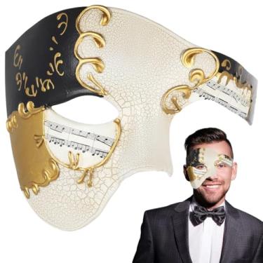 Imagem de Máscara confortável para baile de máscaras, máscara fantasma da ópera, máscara veneziana leve com fitas, máscara fantasma de festa à fantasia de Halloween