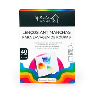 Imagem de Spazz Home Lenços Antimanchas para Lavar Roupas com Tecnologia ColorSafe™ – 40 Unidades – Permitem Misturar Roupas Coloridas e Brancas sem Manchar – Lave com Segurança – Sem Químicos