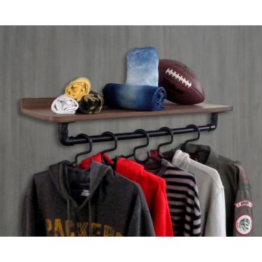 Imagem de Cabideiro de Parede Suporte Roupas e Acessórios Versati Laca