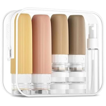 Imagem de Kit de Viagem Premium, 17 Peças, Frascos de Silicone e Plástico com Nécessaire Transparente, 60ml e 90ml, Conjunto Organizador para Cosméticos e Produtos de Higiene (Cor_pnk)