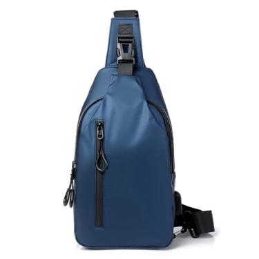 Imagem de Bolsa Transversal Sling de Peito e Ombro para Homens Mulheres Mochila Casual Couro com Porta Carregamento USB Grande Capacidade Múltiplos Compartimentos Viagens Trekking Uso