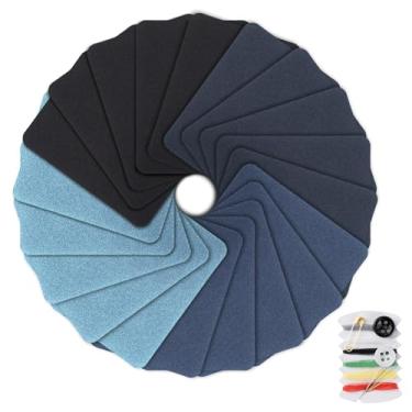Imagem de Amrules 20 peças de 2,95 x 4,1 polegadas ferro em remendos, kit de reparo de tecido de algodão, 4 tons de passar a ferro em patches para jeans, camisas, roupas, calças jeans cores