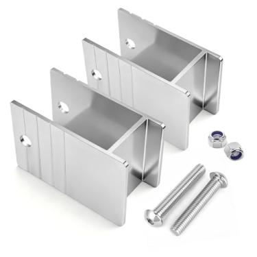 Imagem de Jerbor Suporte H superior Bimini extra-alto serve para barcos pontão, tubo quadrado de 3,5 cm, suporte de alumínio para barco Bimini superior, 2 peças