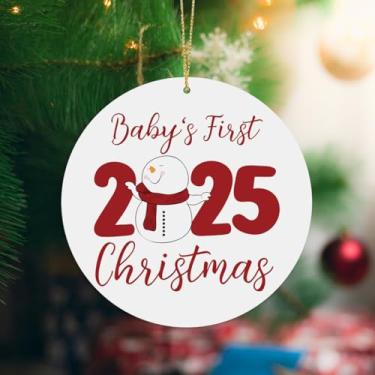 Imagem de Ornamento de primeiro Natal do bebê 2025 Babys First Christmas Ornament 2025 Presentes recém-nascidos para bebês meninas meninos ideias de presentes para mamãe e papai