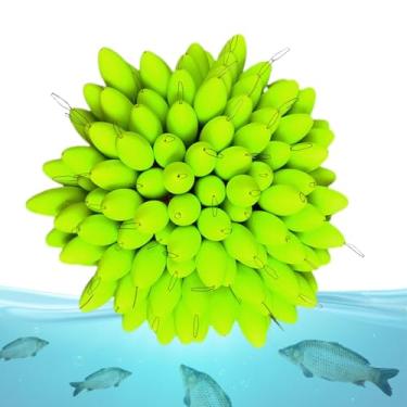 Imagem de Shakven Rolha de bobber flutuante, pesca de feijão espacial oval, Bóia de pesca Space Beans Oval sete estrelas, Feijões de espaço de bobber de pesca coloridos para aparelhamento, bolas flutuantes luz