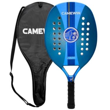 Imagem de Raquete de Beach Tennis Com Fibra de Carbono EVA Solft Com Acabamento Texturizado Com Estojo Protetor (Azul)