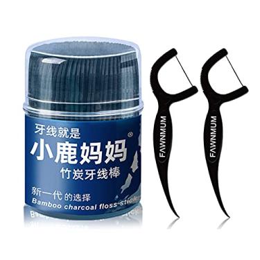 Imagem de 50 unidades Palitos de Fio Dental 2 em 1 Palito Dentes Escova Interdental Alta Resistência Raspador Língua Ferramentas Cuidado Bucal Profissionais com Estojo Portátil Dentários Perfeitos para Família