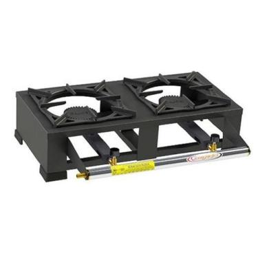 Imagem de Fogão Portátil 2 Boca Alta Pressão Com Grelha 20X20 - A.R Variedades M