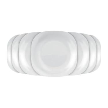 Imagem de Prato de Sobremesa Bela Flor em Opaline Vidro Temperado 19,7 cm kit 12 unidades - Branco