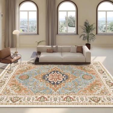 Imagem de Tapete Persa Retrô para Sala de Estar, Decoração para Área do Sofá, Tamanho Grande, Tapete Lavável para Casa e Quarto (100x160cm 39,4x63in/Sem Fiapos-2)