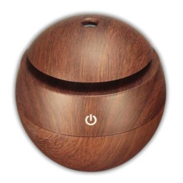 Imagem de Umidificador de Ar Ultrassônico Usb Difusor de Aroma Elétrico Aromatizador Purificador até 4H Madeira Led com 7 Cores Portátil Silencioso 130ml (Madeira Escura)