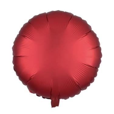 Imagem de BALAO CROMADO REDONDO C/CANUDO VERMELHO 18"