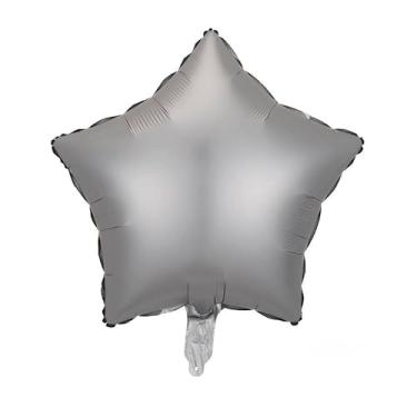 Imagem de BALAO CROMADO ESTRELA C/CANUDO PRATEADO 10" C/ 6 UNIDADES